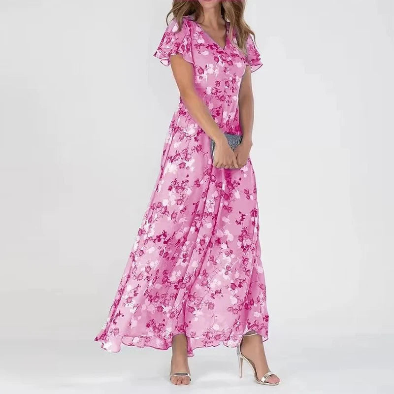 Ivyshape | Elegant Floral Chiffon Dress