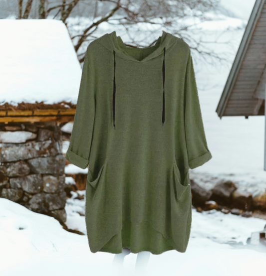 Ivyshape | Women's Sweatshirt with Asymmetric Pockets