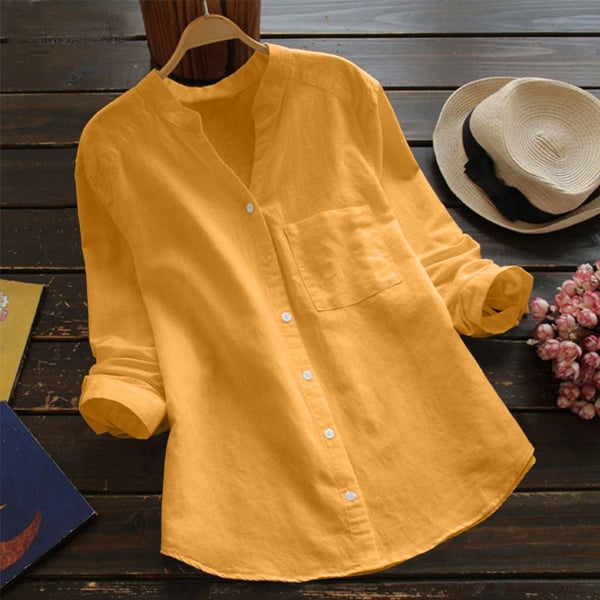 IvyShape | Casual, Loose Shirt made of Linen-Cotton