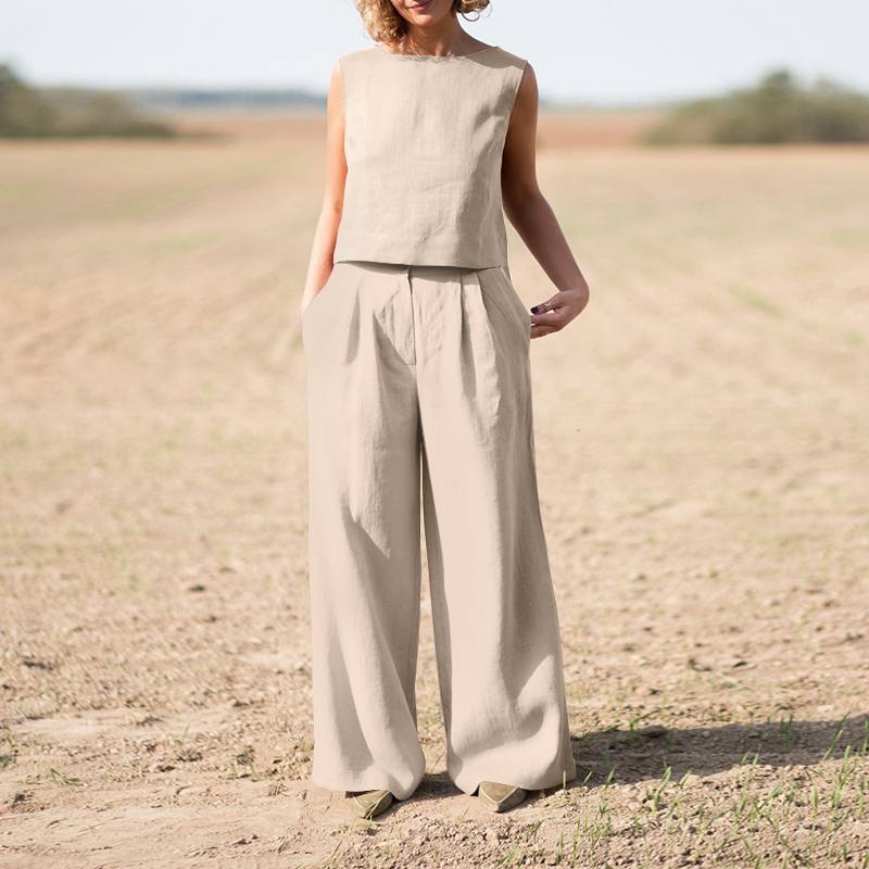 Vest Top + Wide-leg Pants Sets