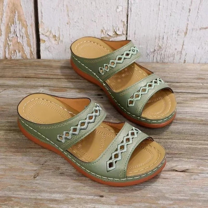 Vintage Open Toe Wedge Sandals for Women