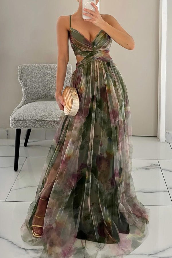 Ivyshape | Elegant Maxi Dress in Beautiful Floral Pattern