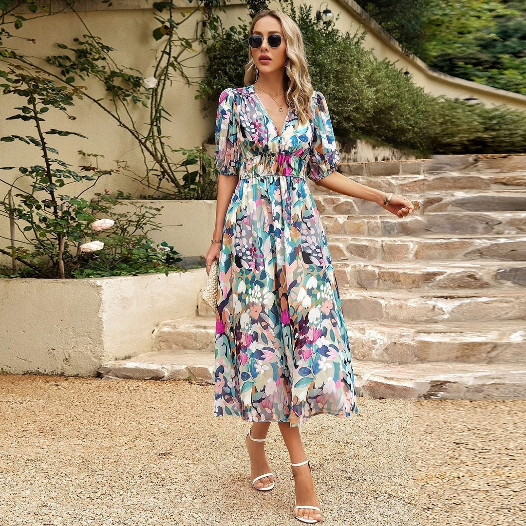 Ivyshape | Women's Long Midi Dress Floral