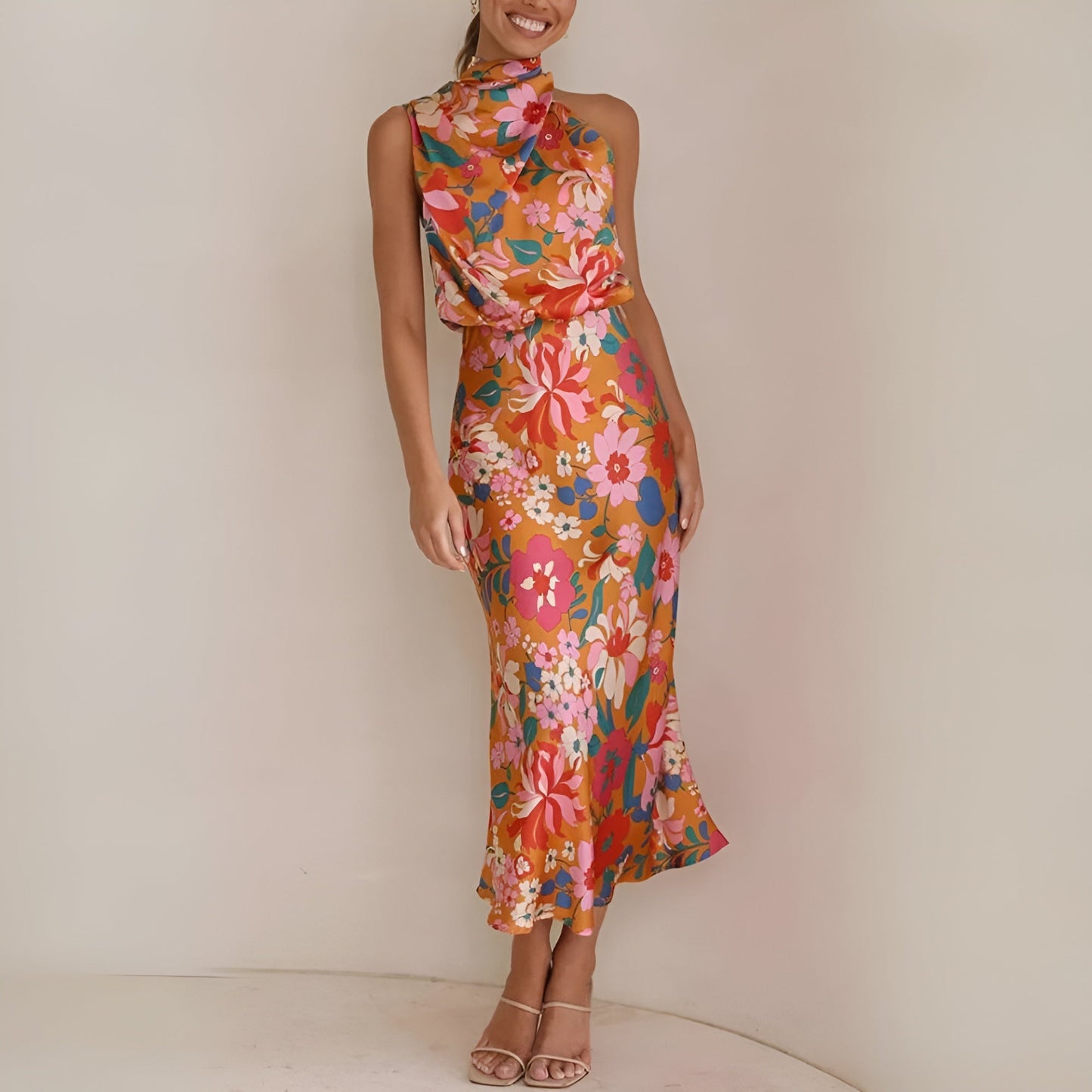 Summer Elegant Satin Maxi Dress | Ideal for Summer