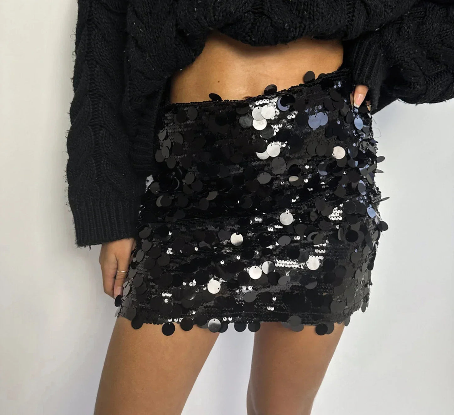 Ivyshape | Women's Big Sequins Skirt Mini