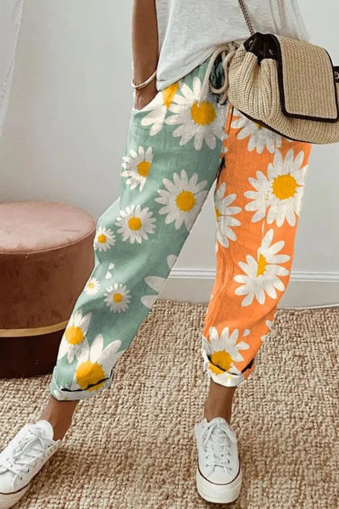 Ivyshape | Casual Unique Printed Button Pocket Pants