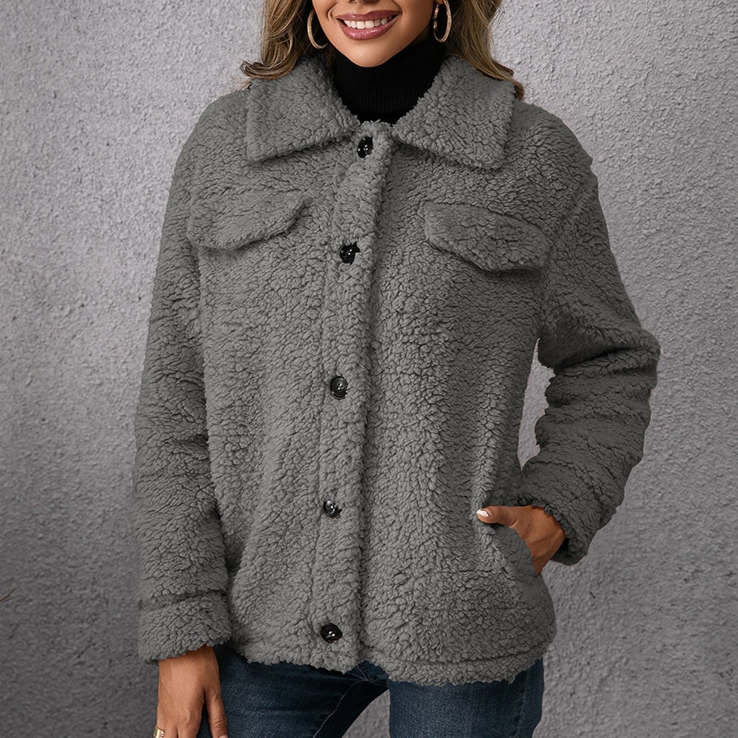 Ivyshape | Women's Teddy Jacket Made of Fleece