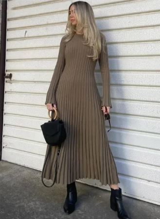 Ivyshape | Women's Long Sleeve Knit Dress