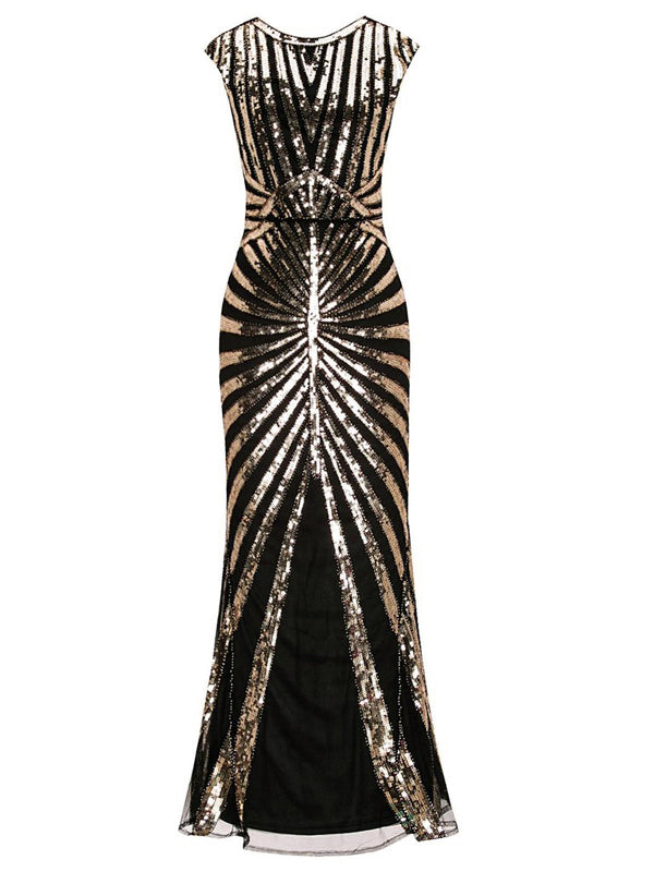 Sequin Art Deco Maxi Dress