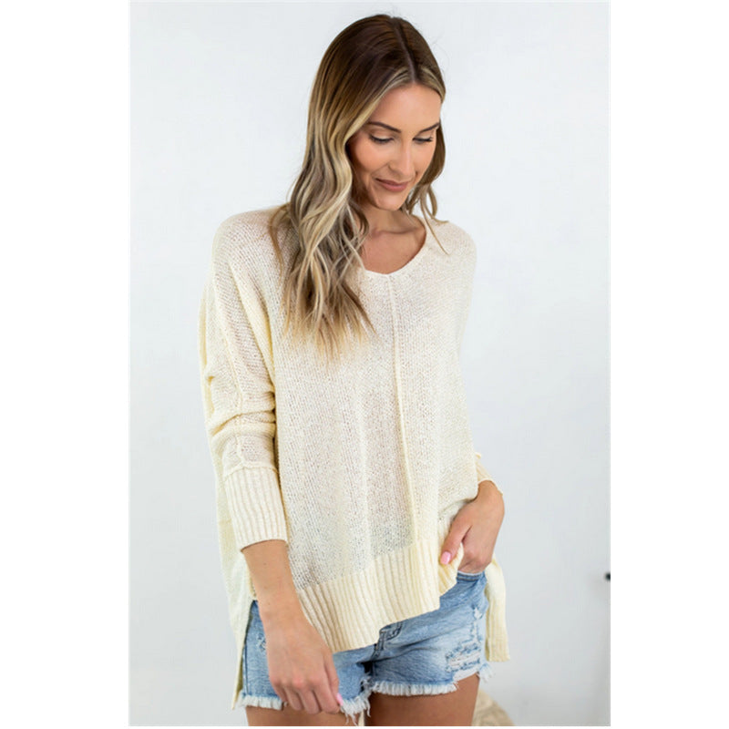 Ivyshape | V-Neck Long Sweater