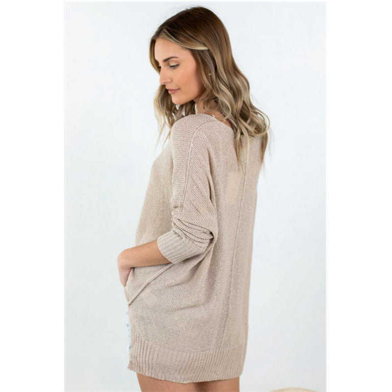 Ivyshape | V-Neck Long Sweater