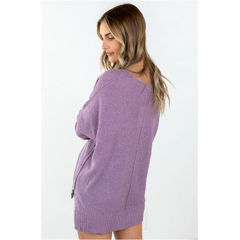 Ivyshape | V-Neck Long Sweater