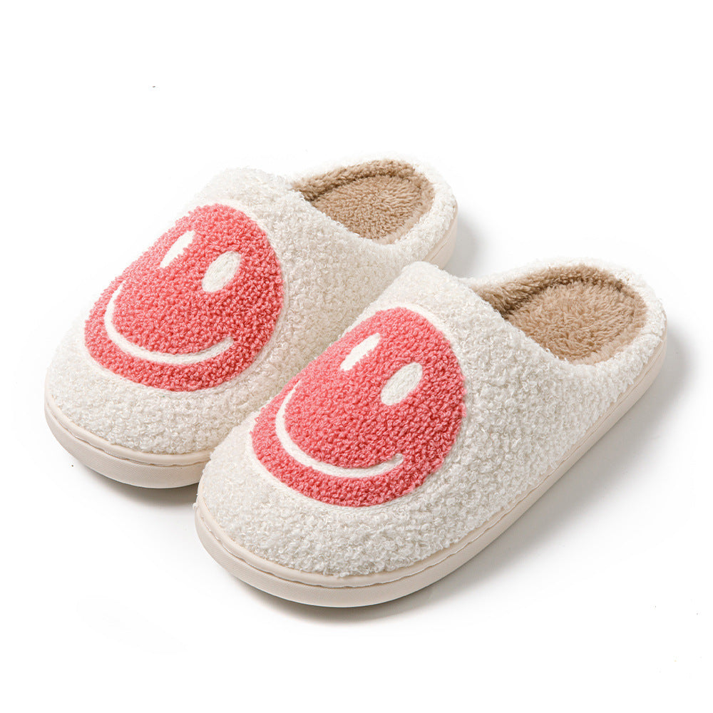 Ivyshape | Large Smiley Pattern Fur Slippers