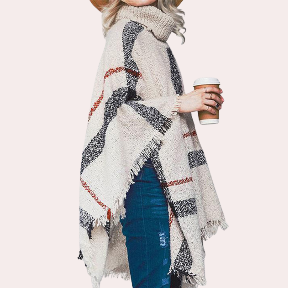 Ivyshape | Trendy Knitted Poncho for Women