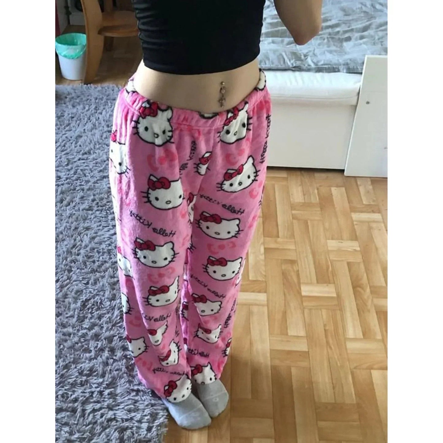 Ivyshape | Cyra Pants with Cat Pattern