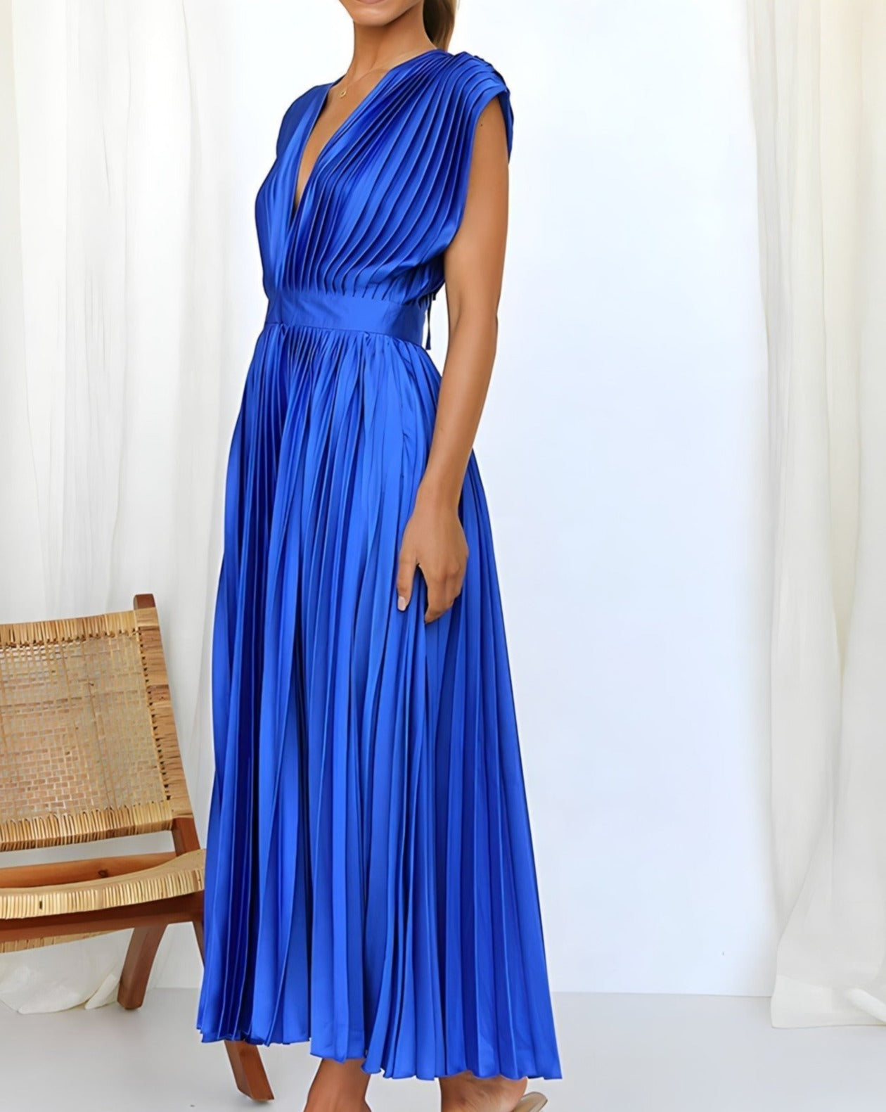 Ivyshape | Elegant Pleated Midi Dress