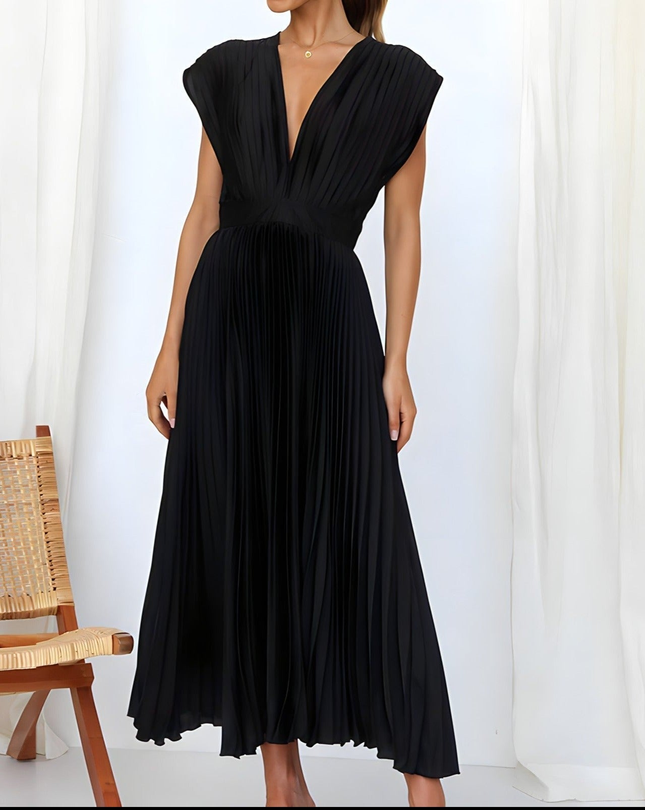 Ivyshape | Elegant Pleated Midi Dress