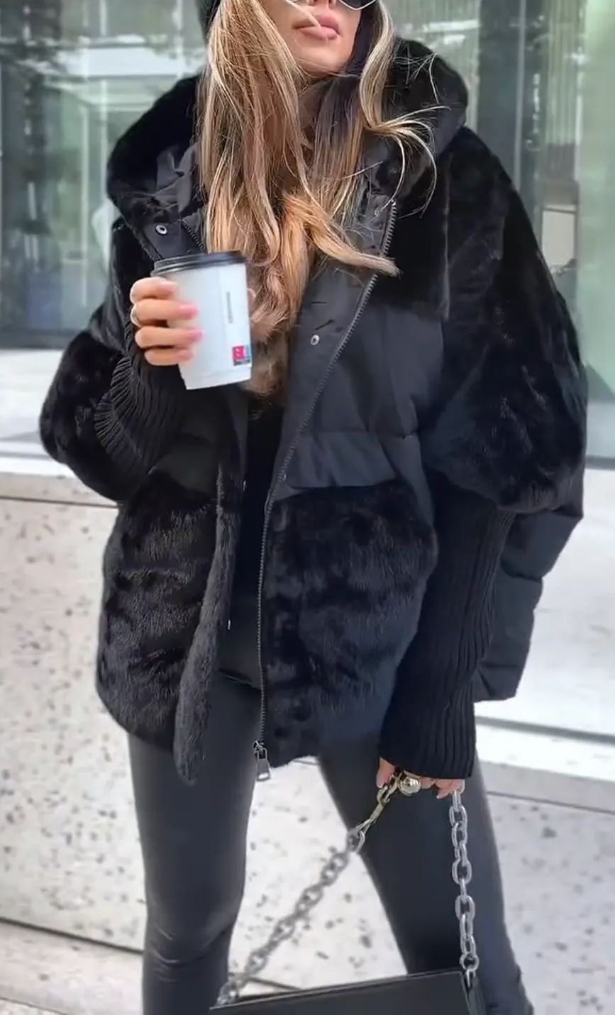 Ivyshape | Luxurious Modern Bomber Jacket with Hood