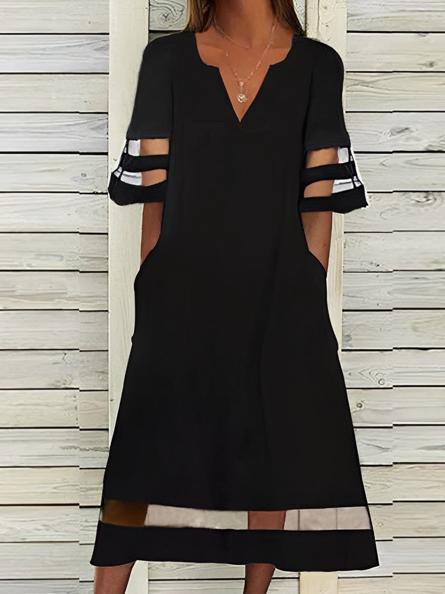 Summer Elegant Midi Dress Black | Ideal for Summer