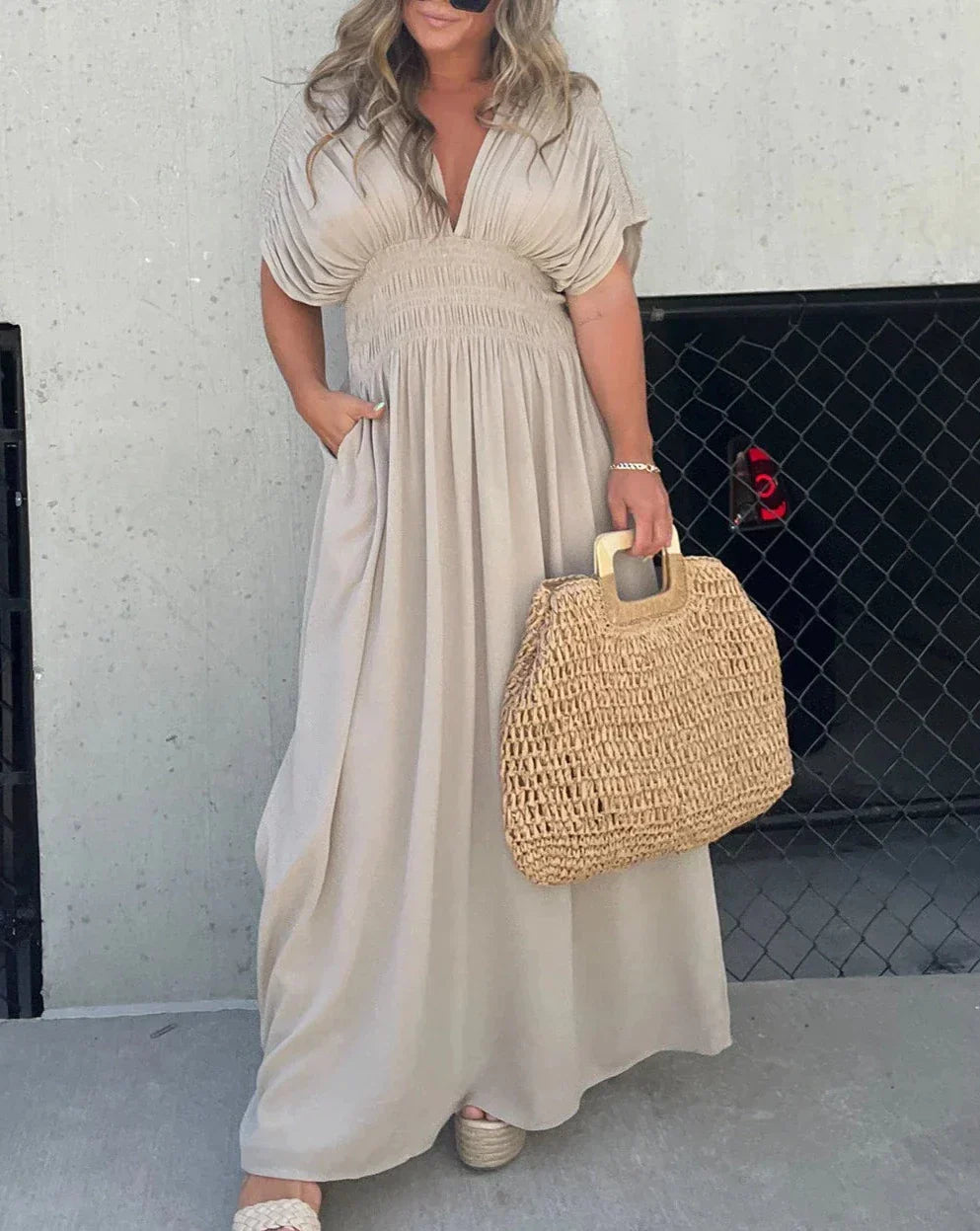 Ivyshape | V-Neck Effortless Maxi Dress