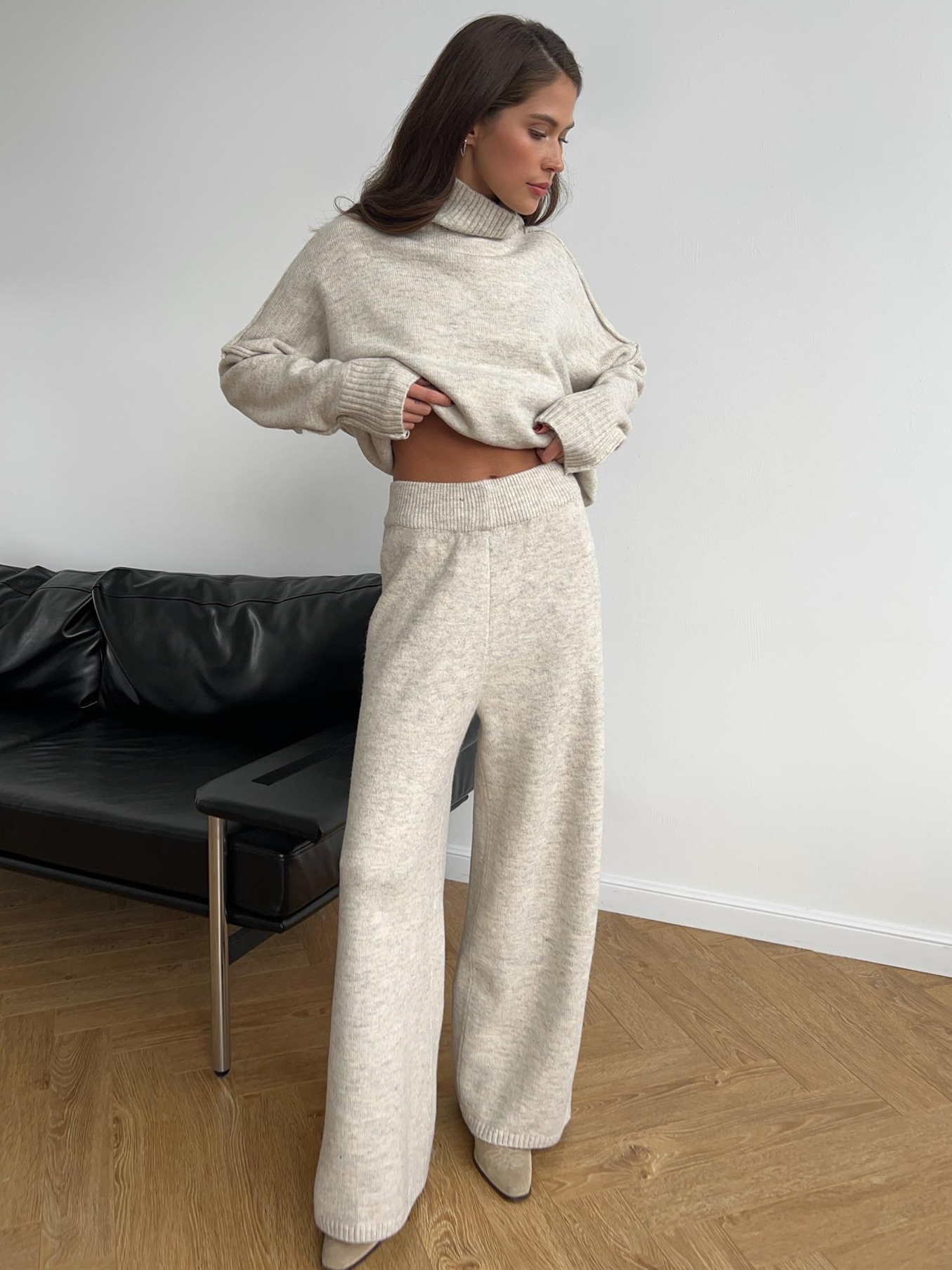 Ivyshape | 2 Piece Set With High Neck Pants