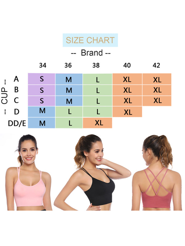IvyShape | 3 Pack Women's Sport Bra Padded Crisscross Yoga Bra Seamless Medium Impact Fitness Activewear