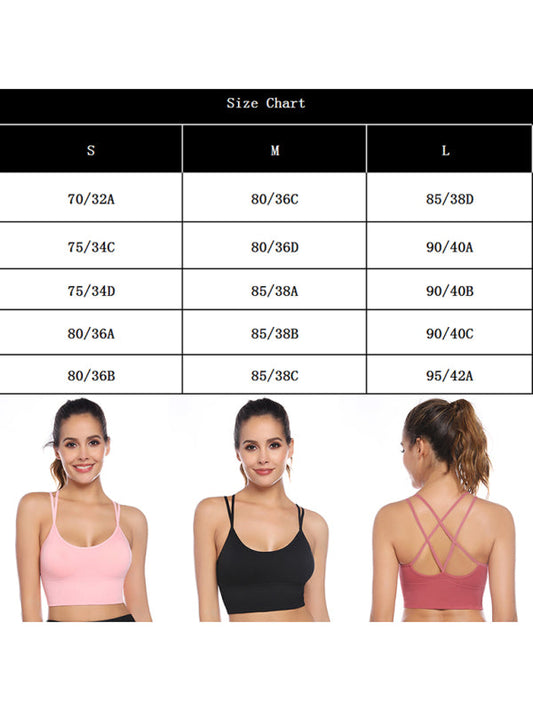 IvyShape | 3 Pack Women's Sport Bra Padded Crisscross Yoga Bra Seamless Medium Impact Fitness Activewear