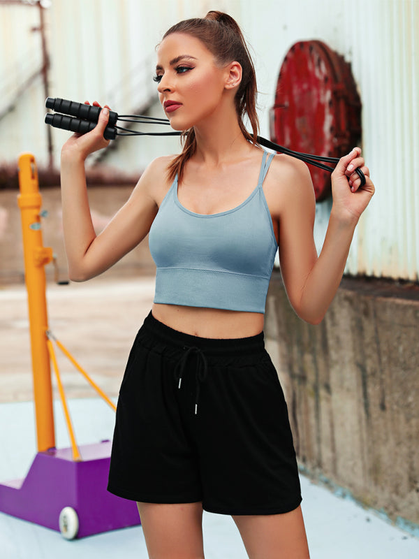 IvyShape | 3 Pack Women's Sport Bra Padded Crisscross Yoga Bra Seamless Medium Impact Fitness Activewear