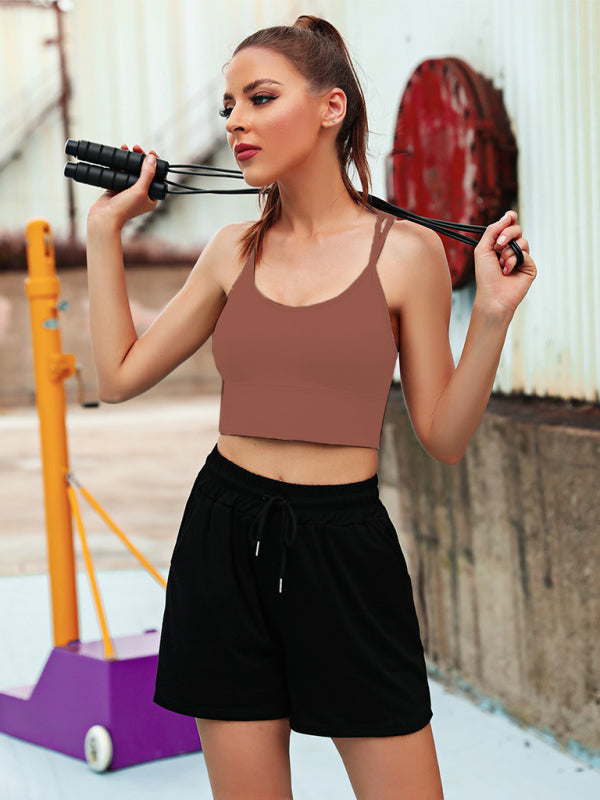 IvyShape | 3 Pack Women's Sport Bra Padded Crisscross Yoga Bra Seamless Medium Impact Fitness Activewear