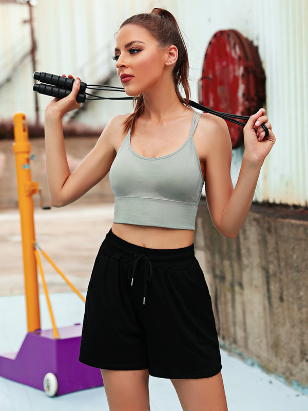 IvyShape | 3 Pack Women's Sport Bra Padded Crisscross Yoga Bra Seamless Medium Impact Fitness Activewear