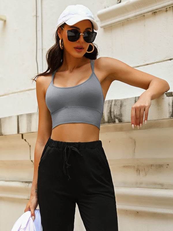 IvyShape | 3 Pack Women's Sport Bra Padded Crisscross Yoga Bra Seamless Medium Impact Fitness Activewear