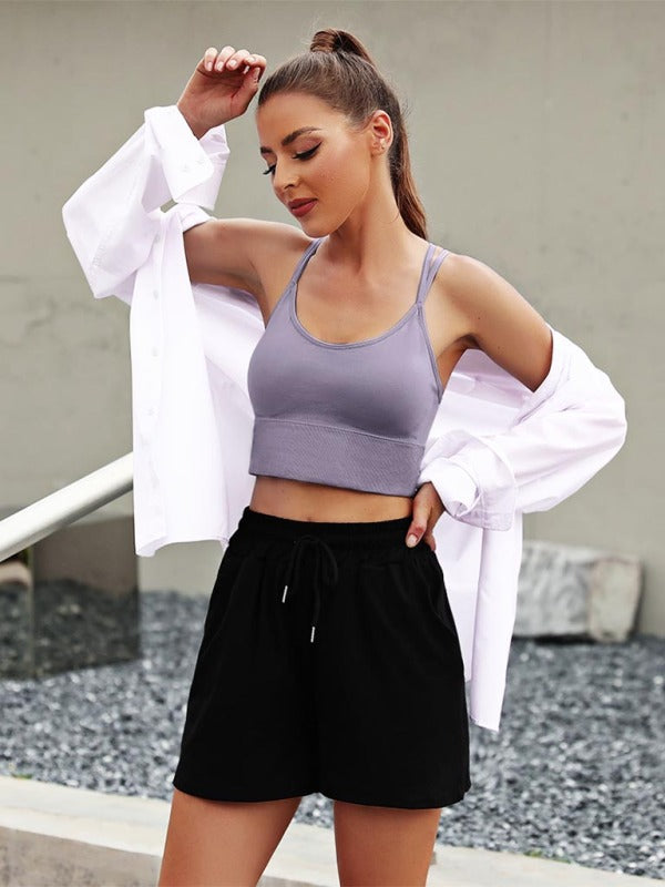 IvyShape | 3 Pack Women's Sport Bra Padded Crisscross Yoga Bra Seamless Medium Impact Fitness Activewear