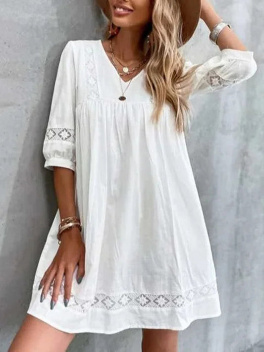 Ivyshape | Women's Flowy Mini Dress White