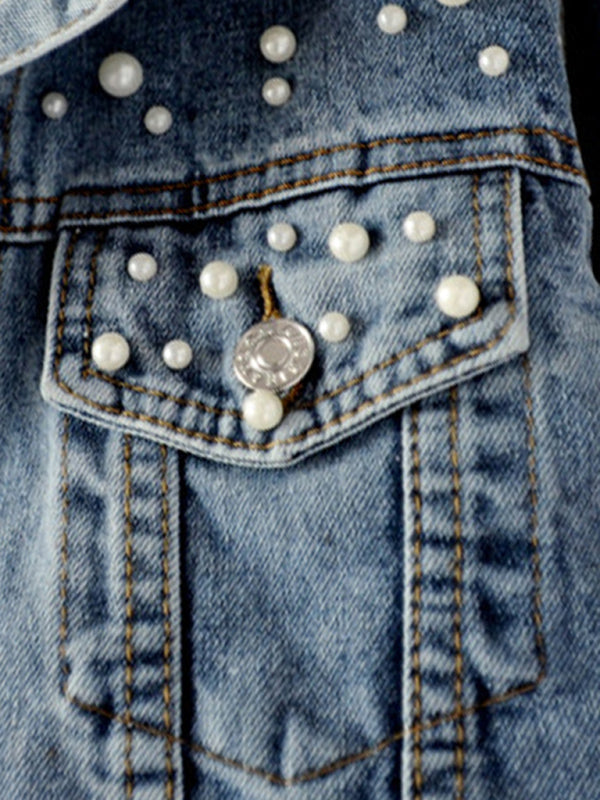 Ivyshape | Women's Denim Jacket Pearl