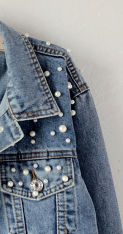 Ivyshape | Women's Denim Jacket Pearl