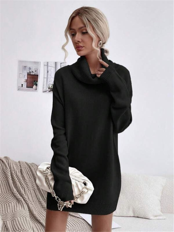 Ivyshape | Knitted Turtleneck Sweater Long Fit