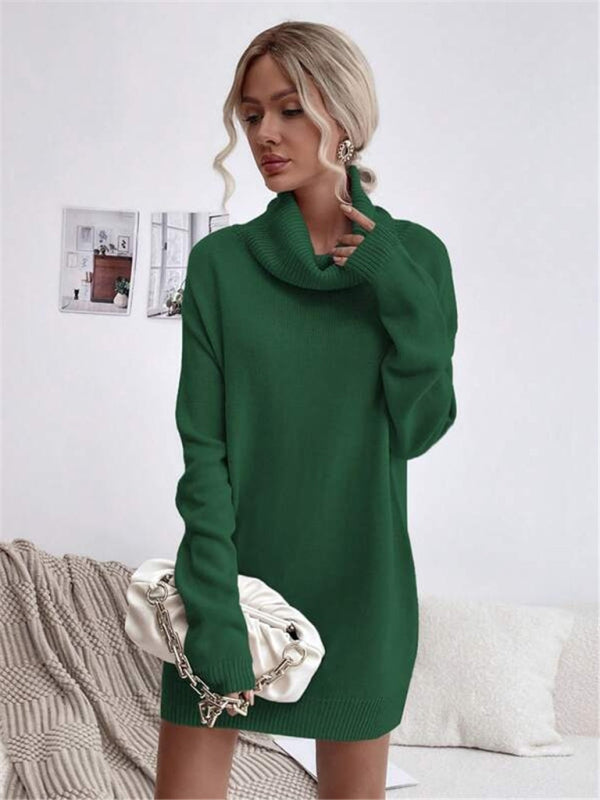 Ivyshape | Knitted Turtleneck Sweater Long Fit