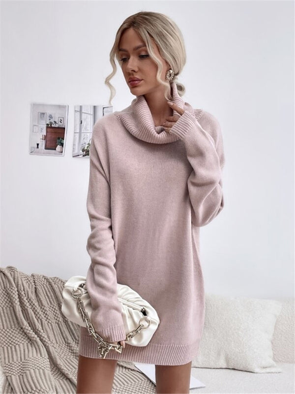 Ivyshape | Knitted Turtleneck Sweater Long Fit