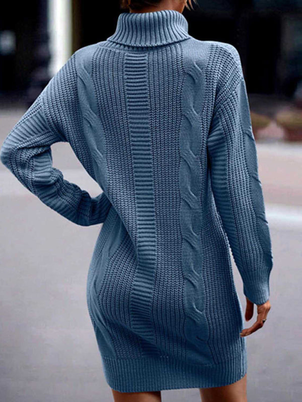 Ivyshape | Ribbed Long Sleeve Sweater Dress