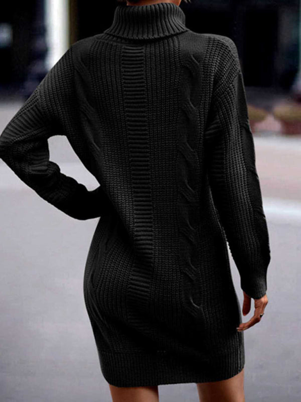 Ivyshape | Ribbed Long Sleeve Sweater Dress