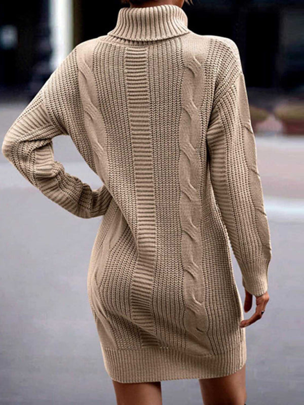 Ivyshape | Ribbed Long Sleeve Sweater Dress