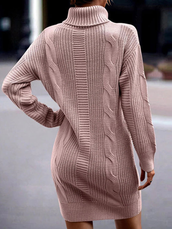 Ivyshape | Ribbed Long Sleeve Sweater Dress