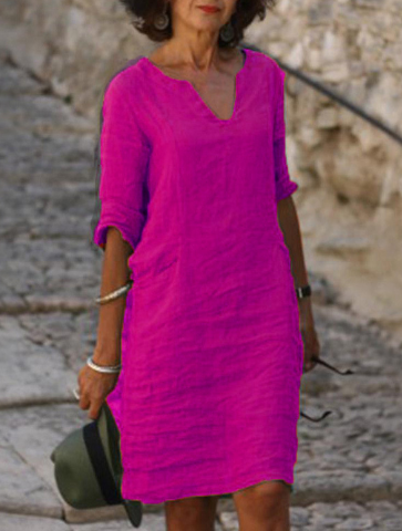 Ivyshape | Tummy Covering V-Neck Dress