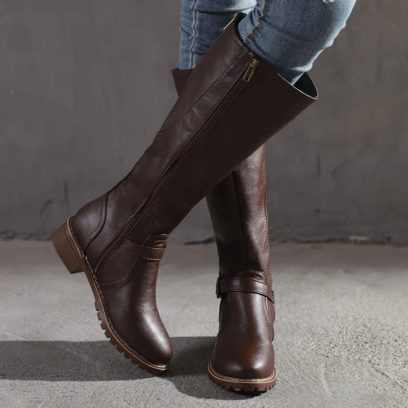 Ivyshape | Elegant Leather Boots Trendy Women's Boots for Every Occasion