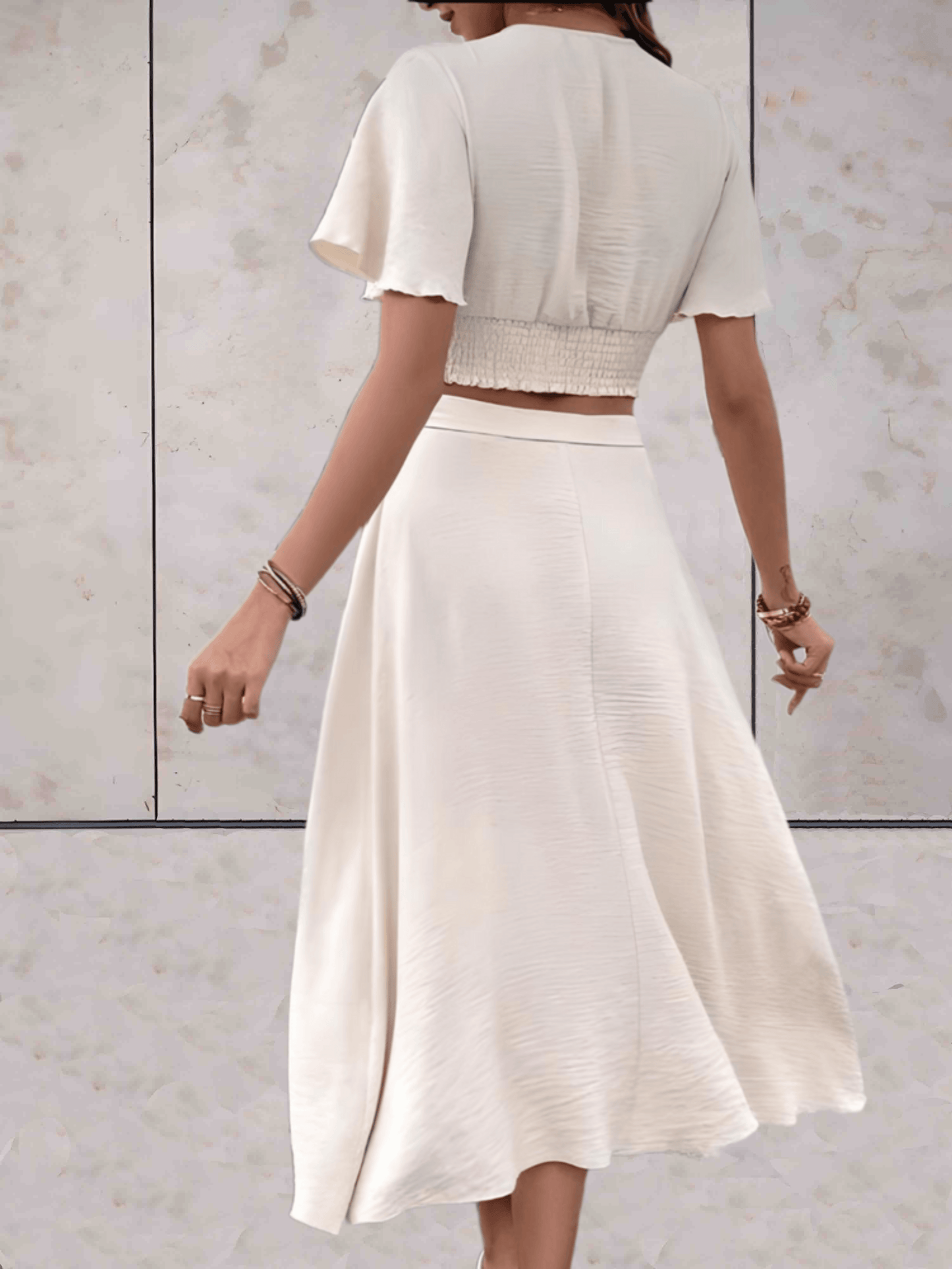 Ivyshape | with Wrap Top and Long Skirt with Side Slit