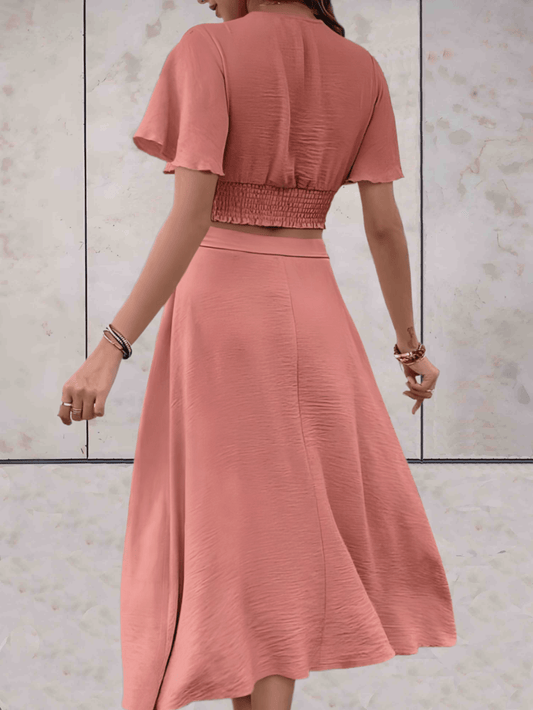 Ivyshape | with Wrap Top and Long Skirt with Side Slit