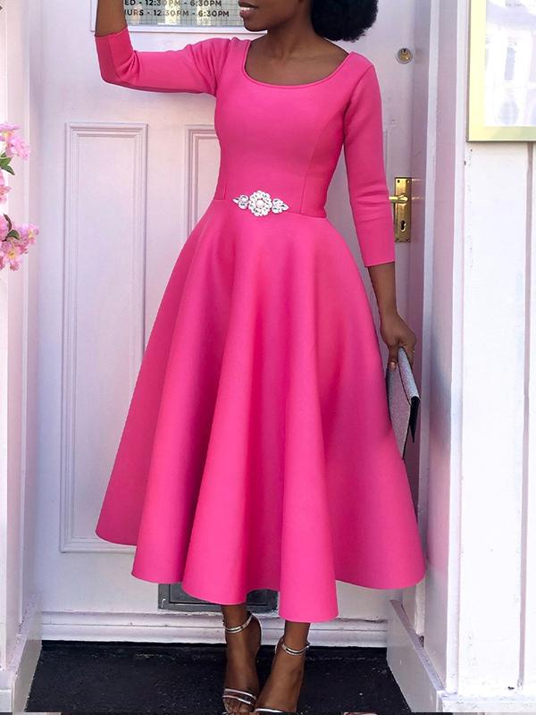 Color Swing Skirt Temperament Evening Dress