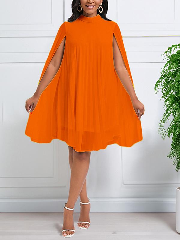 Chiffon Cape Bat Sleeve Plus-size Dress