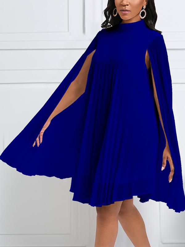 Chiffon Cape Bat Sleeve Plus-size Dress