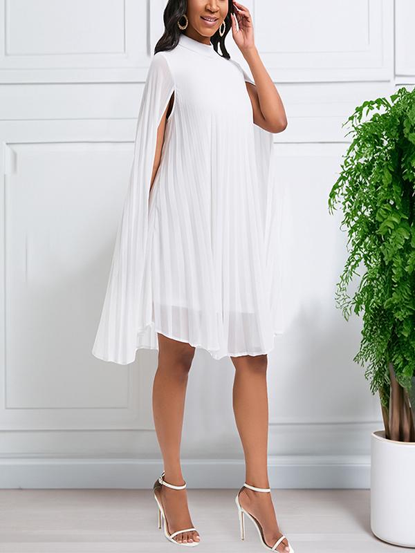 Chiffon Cape Bat Sleeve Plus-size Dress